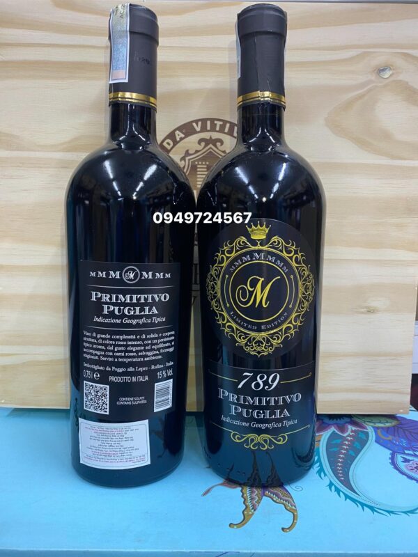 Rượu Vang chữ M 789 Primitivo