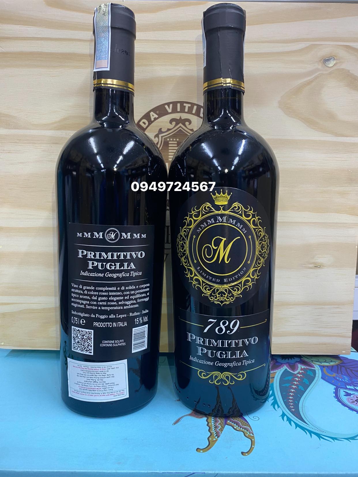 Rượu Vang chữ M 789 Primitivo