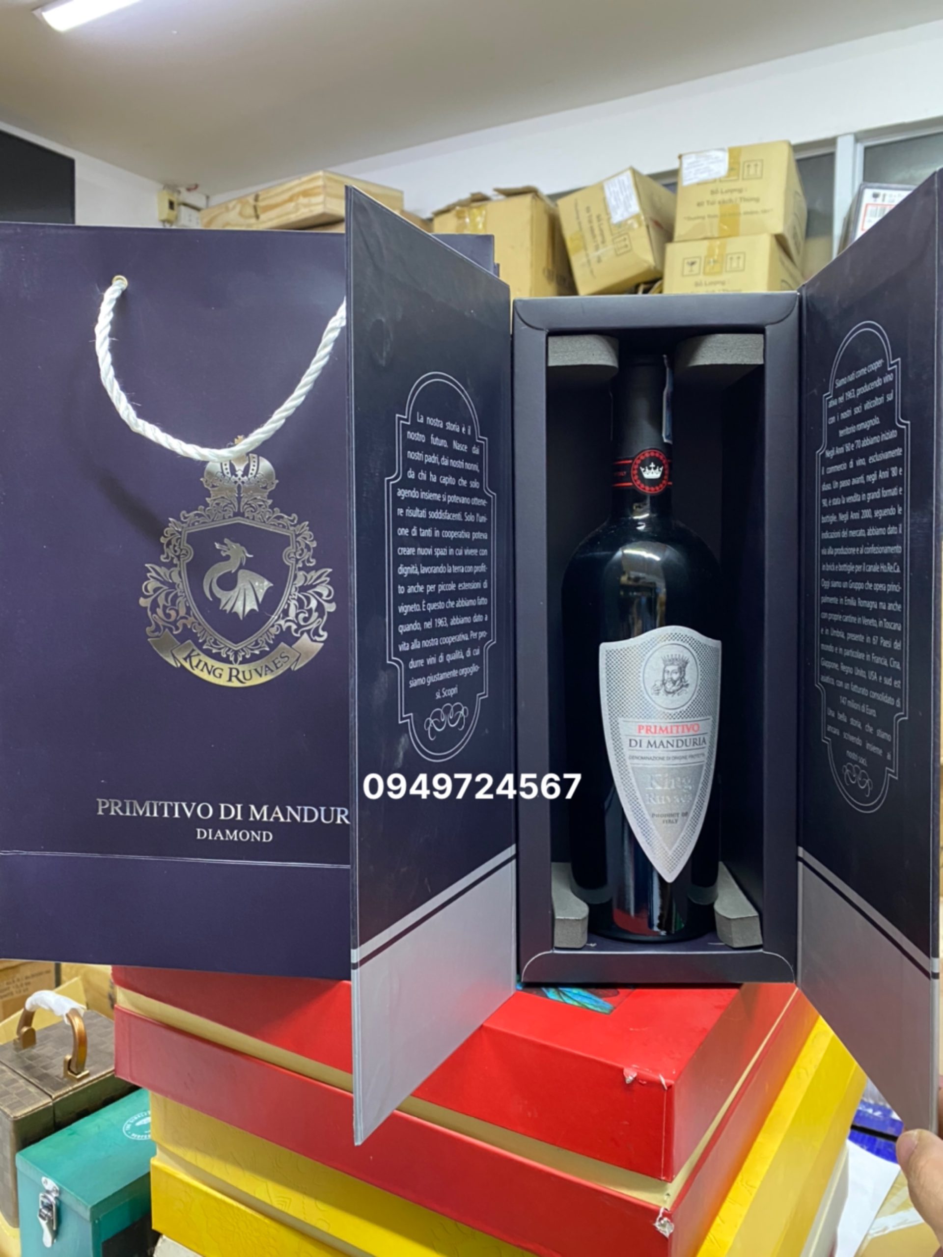 Rượu vang King Ruvaes Diamond hộp quà biếu Tết - Hình ảnh 1