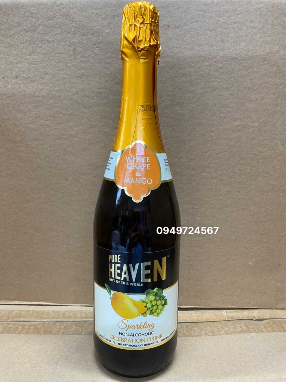 Rượu Vang Sparkling trắng Pure heaven Nho và Xoài 0 nồng độ cồn