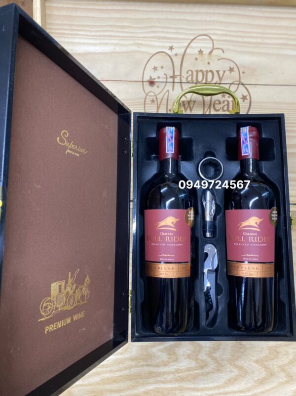 Set rượu vang Bull rider ICON quà biếu