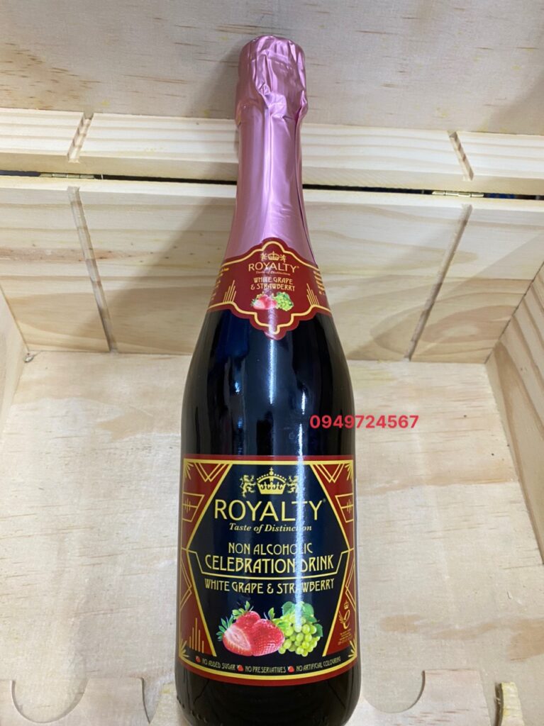 Rượu Vang Sparkling Royalty 0 nồng độ cồn ( Vị Quả Dâu Tây )