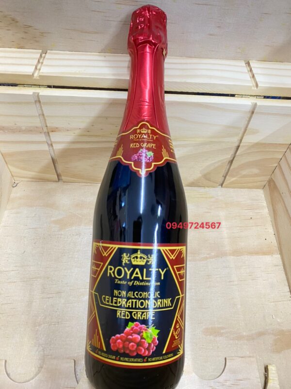 Rượu Vang Sparkling 0 nồng độ cồn Royalty ( Vị Nho đỏ )