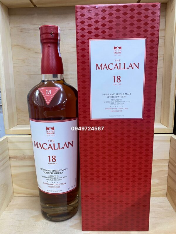 Rượu The Macallan 18 Sherry Oak 2025 Relesea